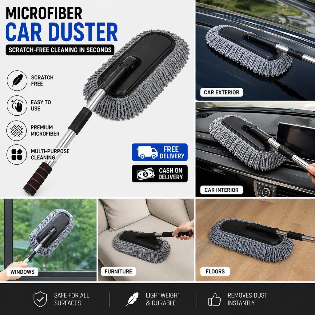 Microfiber Car Duster – Scratch-Free Cleaning in Seconds