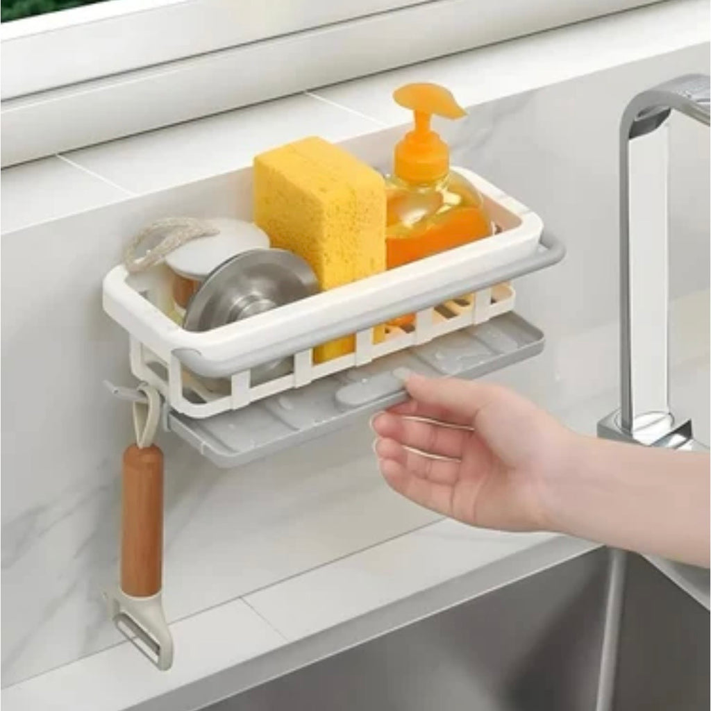 Plastic Kitchen Wall Holder – Self-Adhesive Multi-Purpose Storage Organizer