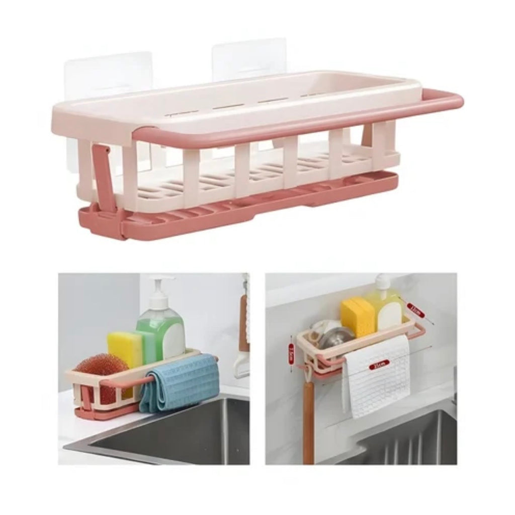 Plastic Kitchen Wall Holder – Self-Adhesive Multi-Purpose Storage Organizer