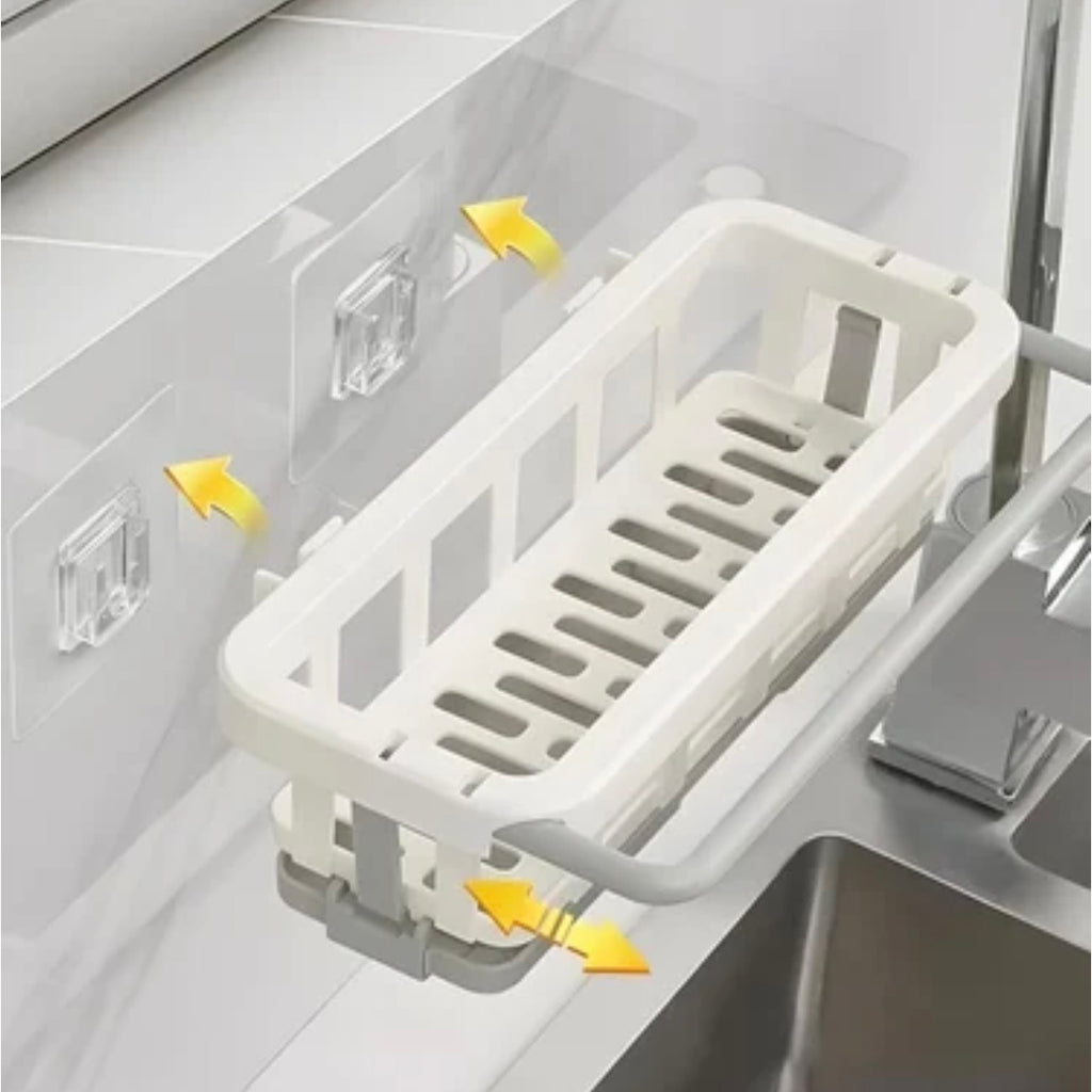 Plastic Kitchen Wall Holder – Self-Adhesive Multi-Purpose Storage Organizer