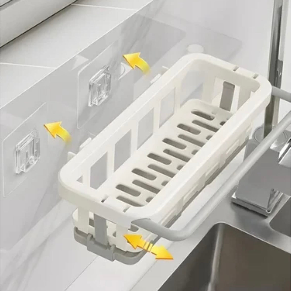 Plastic Kitchen Wall Holder – Self-Adhesive Multi-Purpose Storage Organizer