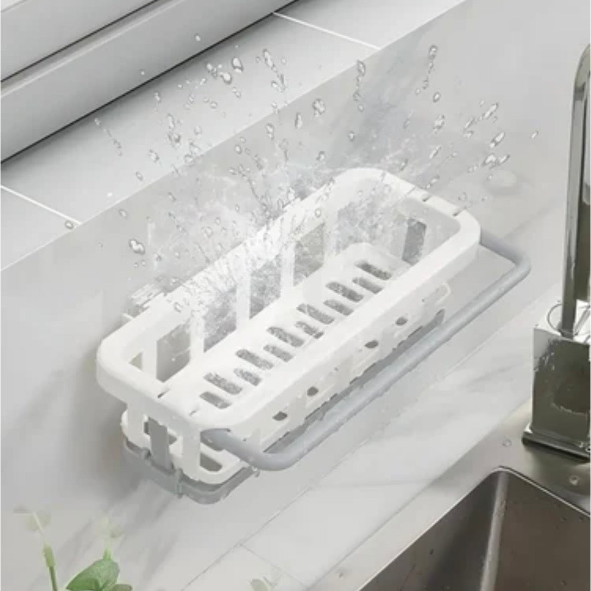 Plastic Kitchen Wall Holder – Self-Adhesive Multi-Purpose Storage Organizer