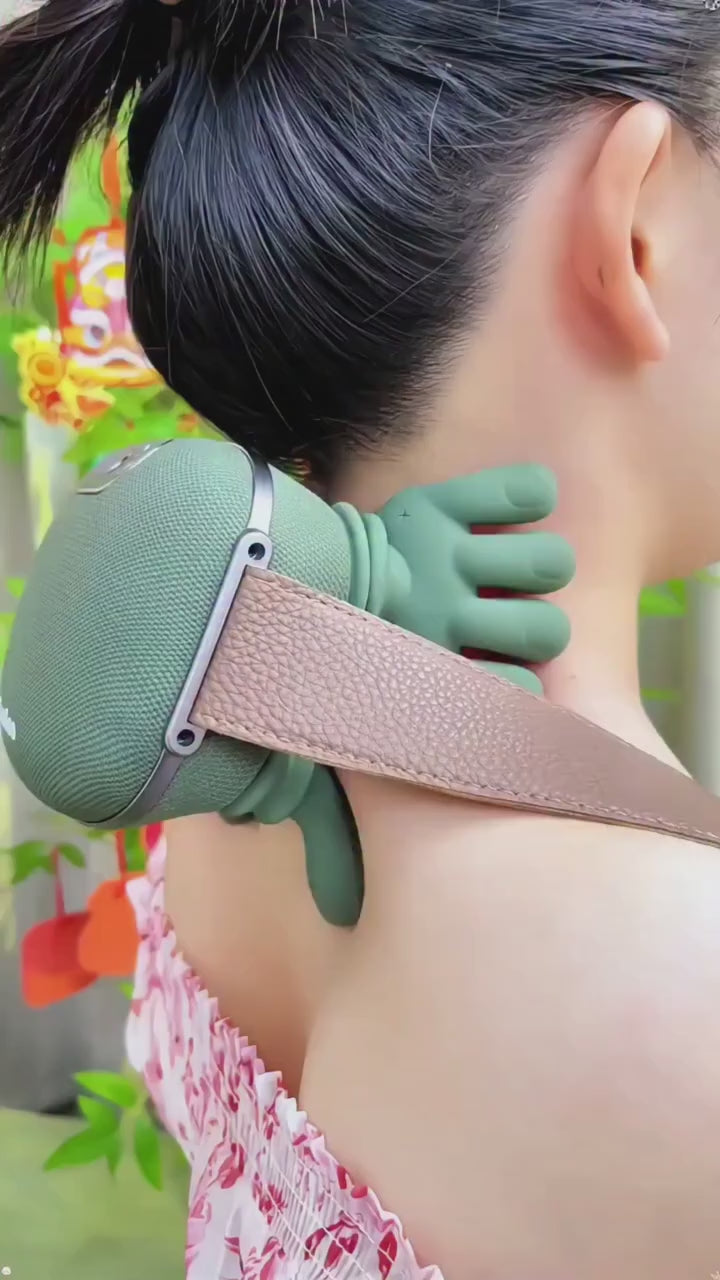 Heated Neck & Back Massager – Wireless Portable Shiatsu Deep Tissue 4D Kneading Massage Pillow with Heat Therapy for Pain Relief & Muscle Relaxation (Green)